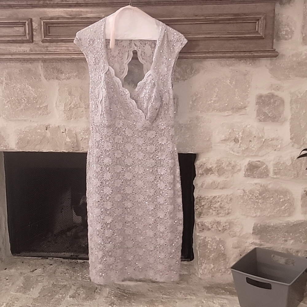 Gray Dress with Sequins - Size 8